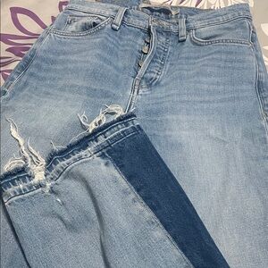 Hudson Jeans Light and Dark Blue Boyfriend Jeans 27